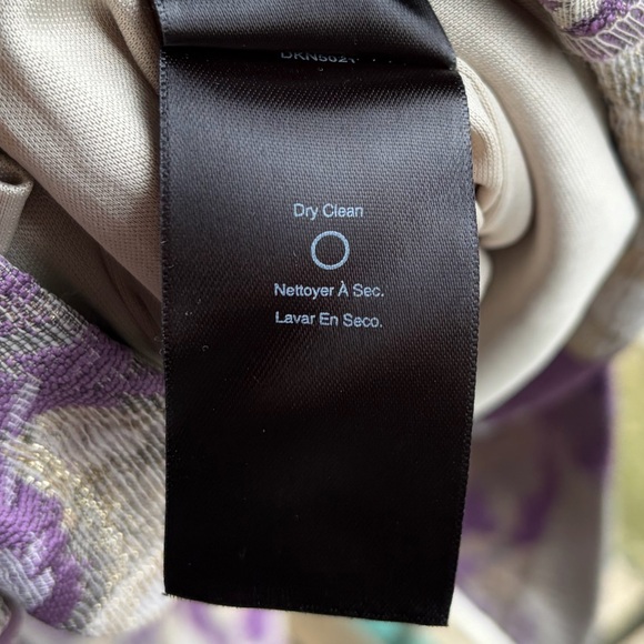 🆕✨DonnaKaran New York Textured Floral Midi Dress Purple Beige Jacquard Size 4,12 - Picture 16 of 16